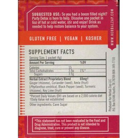 Herbal Zap Party Detox Ayurvedic Herbal Supplement 1 Box of 25 Packets
