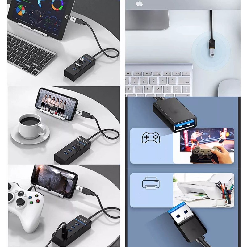 Zakulu Hub Usb 3.0 4 Puertos Expansor Multi Para Laptop