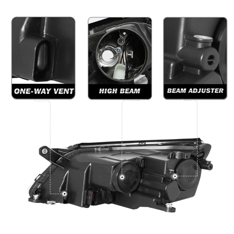 SOCKIR Halogen Headlight Assembly Fit for 2009 2010 2011 Volkswagen