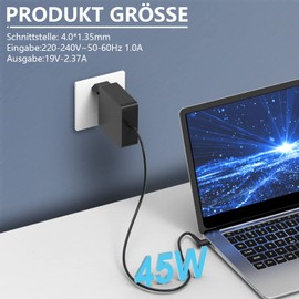 45 W Laptop Charging Cable Power Supply for Asus Zenbook UX303U UX305 UX305C UX305F UX410U UX430 UX430U UX301L Vivobook 14 15 17 X553S X540L X556U E410M E406 M M M E203M 19 V Notebook Charger 4.0 x