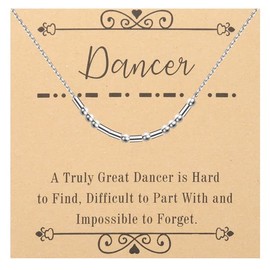 Lywjyb Birdgot Dancer Morse Code Bracelet Dance Necklace Dance Gift for Women (Dancer code ne)