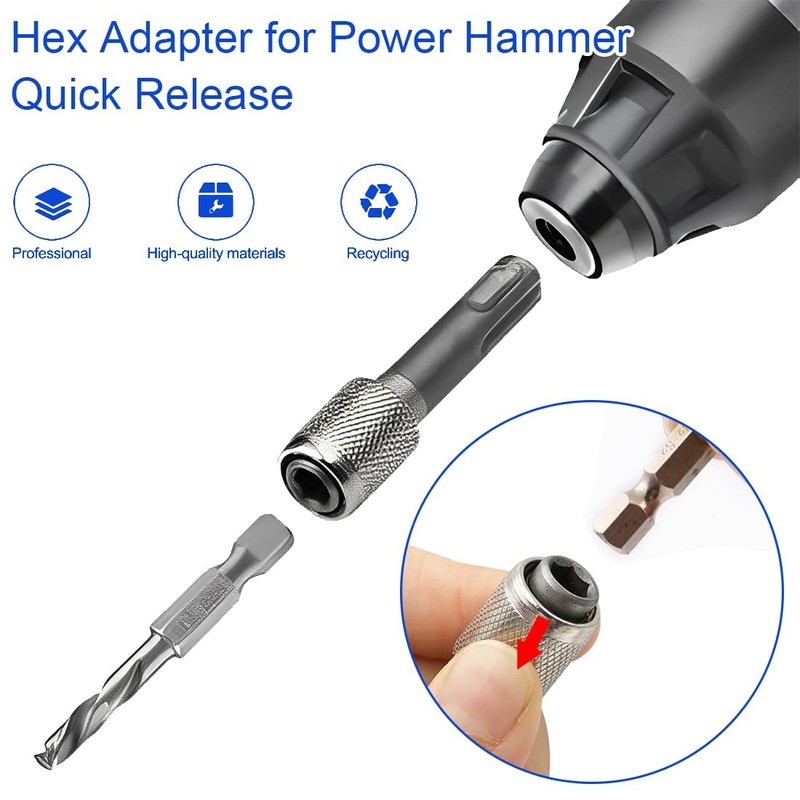 XPEX Pack of 3 Sds Plus Adapter, 6.35 mm Drill