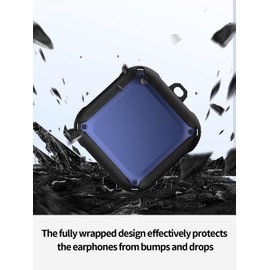 Compatible with Beats Fit Pro True Wireless Noise Cancelling Earphones,Soft TPU Full Body Shockproof Protective Cover with Lanyard,Blue.