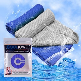 Sports Aqua Cool Towel Sweat Towel Exercise Towel Cooling Towel (Zipper Pack Individual packaging) Blue (c) 20ea