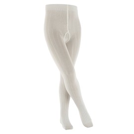 FALKE Girl's Classic Rib Tights, Opaque, Off-White, 5.5-8 (Size 152-164)