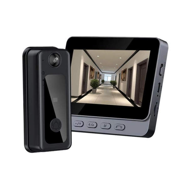 1080P 4.3in Wireless Visual Intercom Video Doorbell Camera Monitor for