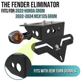 motoparty Fender Eliminator Kit for 2022 honda grom exhaust, License Plate Bracket for 2022-2024 MSX125 Grom