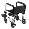 Drive Medical Deluxe Lightweight Aluminum Transport Wheelchair, Black, 17"
