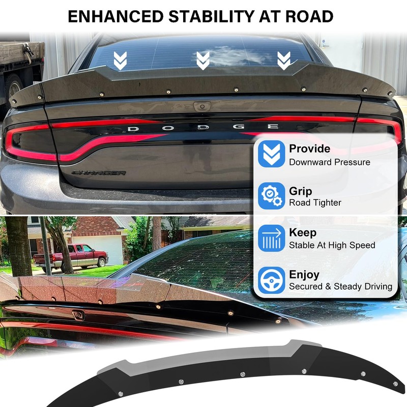 Bonbo Venom V2 Rear Wickerbill Spoiler for Dodge Charger 2015-2024