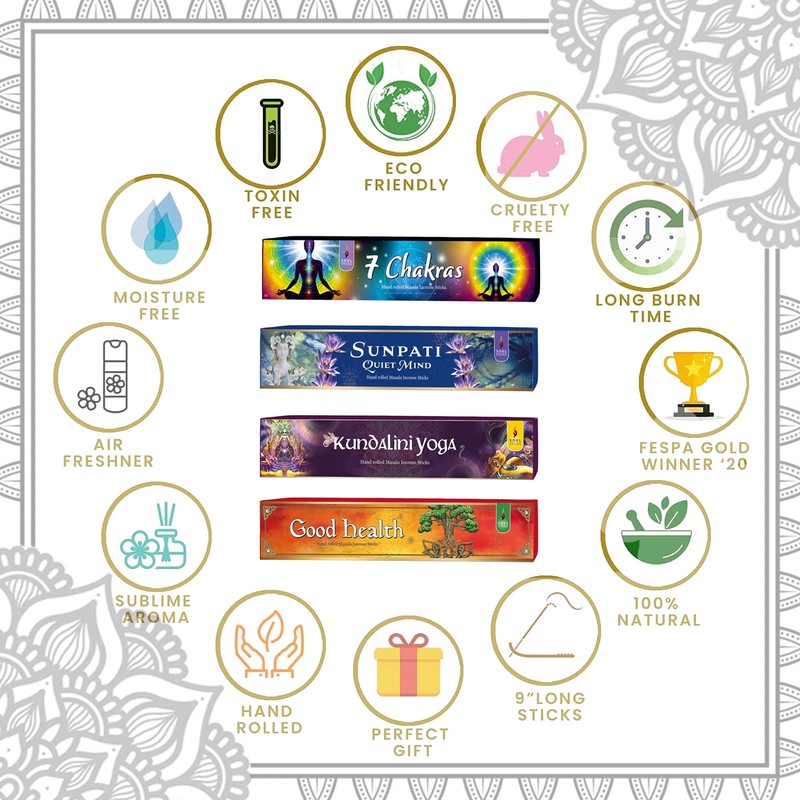 Soul Sticks Hand-Rolled Incense Sticks Variety 4 Pack | 100%
