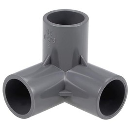 TA-VIGOR 10Pcs 20mm PVC Pipe Fittings, 3 Way Elbow Tee Slip Corner Connectors, Plastic Right Angle Joint Fittings for Irrigation Watering Systems and Garden Pipe Connections, Gray
