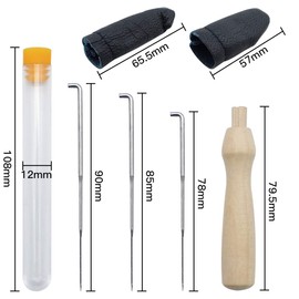 Felt Needles Set of 36 Sizes Felt Needles 78 mm 85 mm 90 mm Wool Felting Needles Wooden Handle Finger Protectors Bottles Felting Starter Set Felt Needle Tool for Beginners Fairy Tale Wool