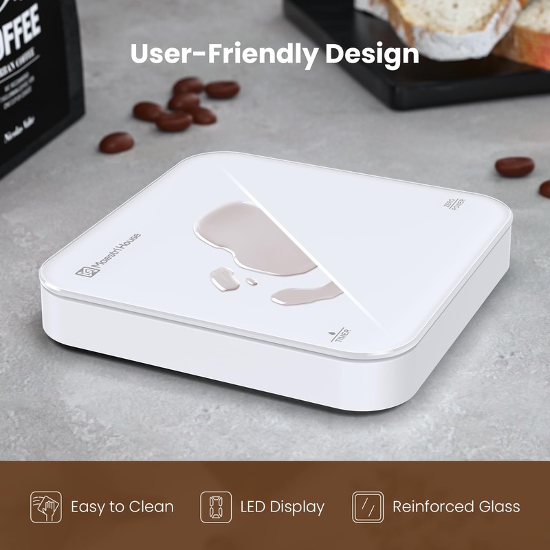Maestri House Mini Coffee Scale with Timer, USB-C Rechargeable Espresso
