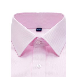 J.VER Men's French Cuff Dress Shirts Regular Fit Long Sleeve Spread Collar Metal Cufflink Pink