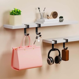 NT-ling 4Pcs Purse Hook for Table, 5-Shaped Purse Hanger Heavy Duty Purse Hanger for Table High-Strength Alloy Materials Purse Holder for Desk Can Hook Bags, Umbrellas, Keys, Cups and Headphone