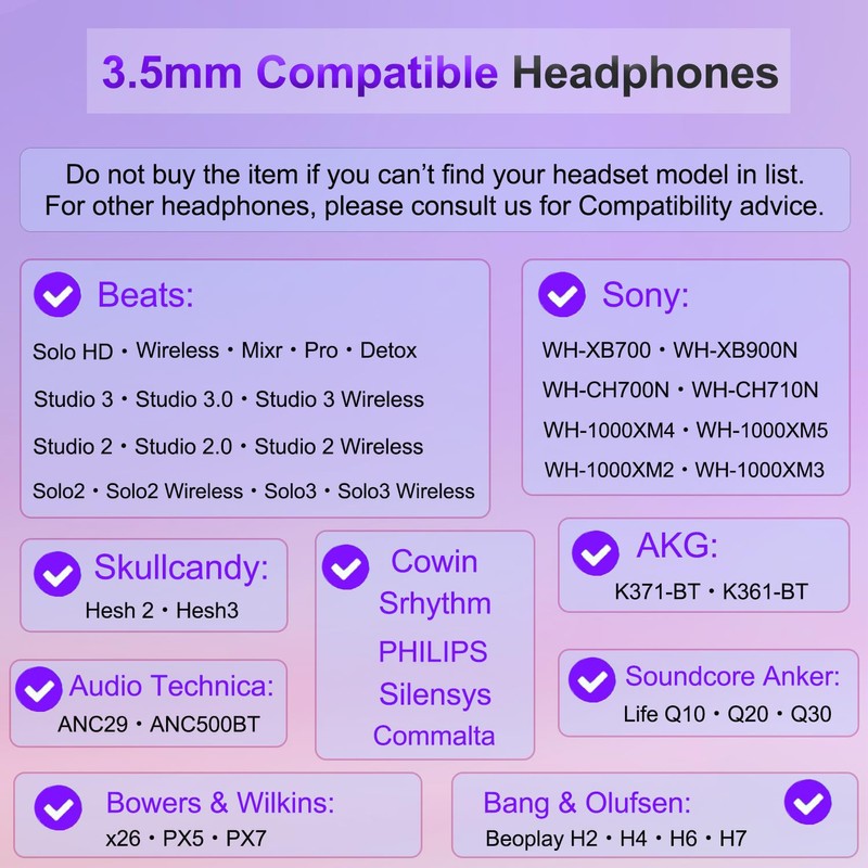 Beats Headphones Replacement Audio Cable Wire 3.5mm to 3.5mm Aux