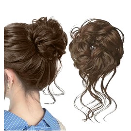 Herbeluemily Bun Wig, Extension, Long Partial Wig, Wave, Elegant, Volume, Hair, Light Brown