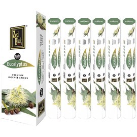 ZED BLACK Premium Eucalyptus Natural Incense Sticks - 20 Sticks Per Box & 6 Boxes Inside (Total 120 Sticks) - Use It at Home or Workplace – Alluring Aroma Sticks