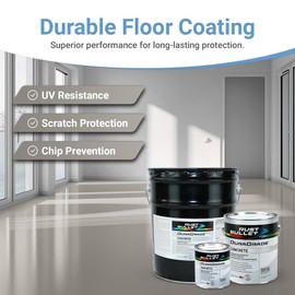 RUST BULLET DuraGrade Concrete - Storm Grey - 1 Quart - High-Performance, Easy-To-Apply Concrete Paint for Garages, Basements, Porches & Patios, No Etching Needed