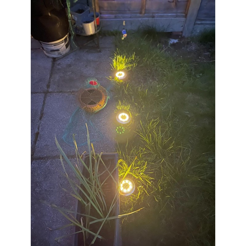 Puncools Solar Lights Outdoor Garden,2 Pack Waterproof Solar Ground Lights
