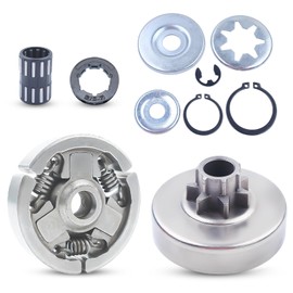 Atunee 3/8" 7T Clutch Drum Rim Sprocket Kit for Stihl 038 048 MS381 Chainsaw with Needle Bearing E-Clip Washer Repair Kit Replace 1119 00071003 95129333150