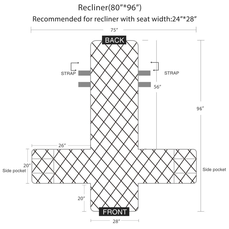 LUFEIJIASHI Velvet Recliner Covers Non-Slip Waterproof Large Recliner Chair Covers