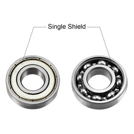 sourcing map 6004Z Deep Groove Ball Bearing Single Shield 60104, 20mm x 42mm x 12mm Chrome Steel Bearings (Pack of 1)