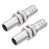 Metalwork 2 piezas 304 acero inoxidable Manguera Barb Fitting, Bulkhead