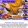 PKPKAUT Adaptive Utensils for Parkinsons Patients Elderly, Weighted Utensils for