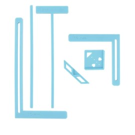 Kit de Reglas de Encuadernación, 6 piezas, Plantillas, Album de Recortes, Scrapbooking (Azul)