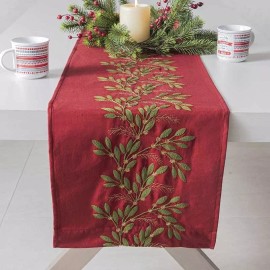 Vianney Camino De Mesa Noche Buena Navideño Navidad Bordado Vianney