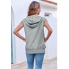Fisoew Women's Sleeveless Zip Up Hoodies Casual Loose Fit Drawstring