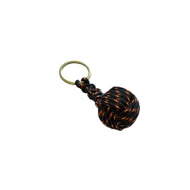 BLUECHOLON Ball Keychain Cord Leather Keychain for Men Women Braided Ball Shape Keychain Car Motorcycle Keychain, black, Unit size