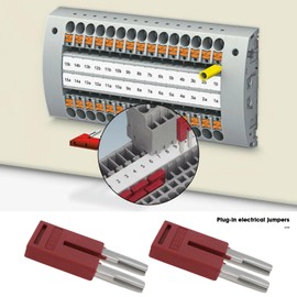 Micro Traders 10 PCs FBS 2-5 Plug in Contact Bridge 3030161 Square Bridge FBS Jumper Bar for UT ST Push-in Terminal Centre Cross Bridges Red