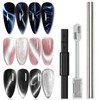 SILPECWEE 3Pcs Cat Eye Magnet for Nails Gel Nail Polish