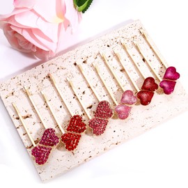 Boderier 12 Pack Bobby Pins for Women Red Love Heart Enamel Hairpins Alloy Hair Clips Styling Hair Barrettes Valentine's Day Accessories Girls Gift Mixed