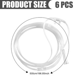 GAOUTO Pack of 6 Oxygen Glasses, Nose Glasses, 5 m Nose Glasses, Oxygen Tube, Nose Glasses for Oxygen Device, Nose Glasses, Oxygen Glasses with 500 cm O2 Tube for Oxygen Device, Respiratory Therapy (White)