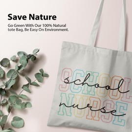 Veqzc Nurse Tote Bag, Nurse Gifts for Women Canvas Tote Bag, Future Nurse Gifts, Nurse Graduation Gifts, Nurse Appreciation Gifts, Nurse Reusable Grocery Bags Shopping Bags