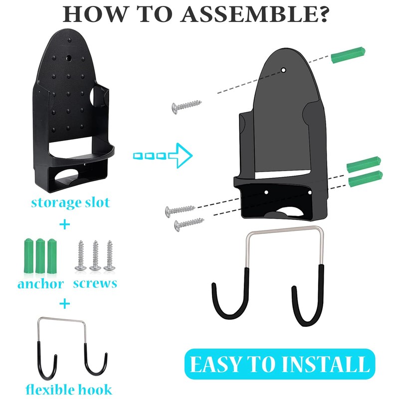 Wall Mounted Ironing Board Rack Electric Iron Holder Household Bathroom