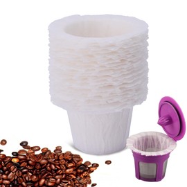 Haetyly 100 Count Disposable Coffee Paper Filters Compatible with Keurig Single Serve 1.0 and 2.0, Fits All Brands Reusable K Cup Filters