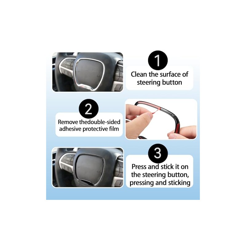 VANEST Central Control Steering Button Frame Trim Compatible with Dodge