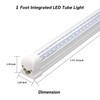 LED Shop Light Fixture, 12inch 9W, 1080LM, 6500K, T8 V-Shape