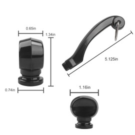 GEAIN P08-031 Saucepan Handle Replacement & P08-035 Fry Pan Lid Knob Replacement Fits for Farberware Pots and Pans, Pot Lid Knob & Short Replacement Handles for pots and Pans Combo 1 Set
