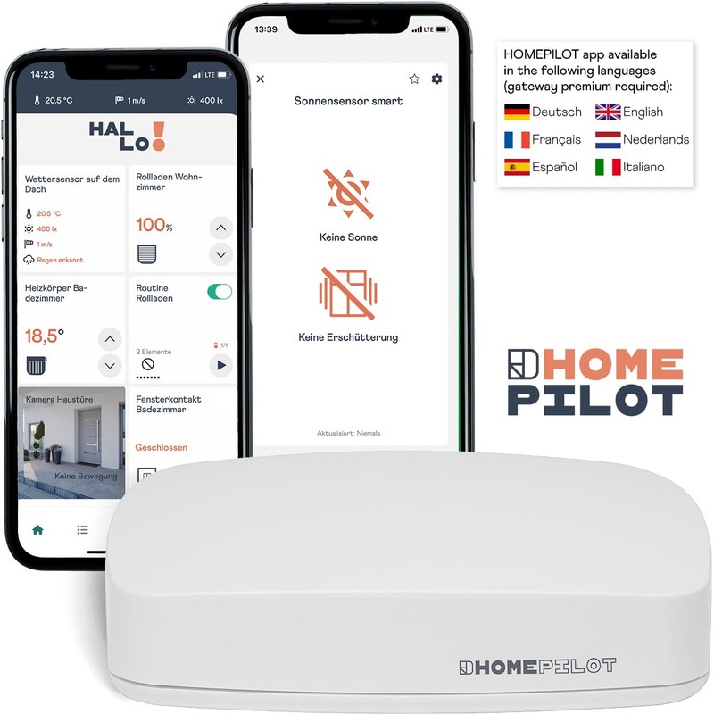 HOMEPILOT Sonnensensor smart, Funksensor zur automatischen Rollladensteuerung nach Helligkeit z.B.