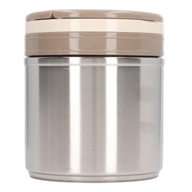 Insulated Food Jar 304 Stainless Steel Japanese Style Round Shape Vacuum Lunch Food Container for Office Worker 1.2L Steel Natural Color
