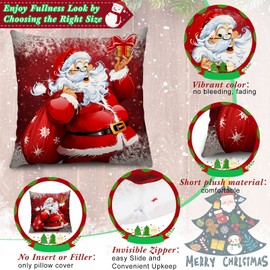6 Pcs Christmas Pillow Covers Cushion Covers Decoration Christmas Pillow Cover Holiday Decor Throw Pillow Case for Sofa Couch Christmas Office Bedroom Decorations (Funny Style,16 x 16 In)