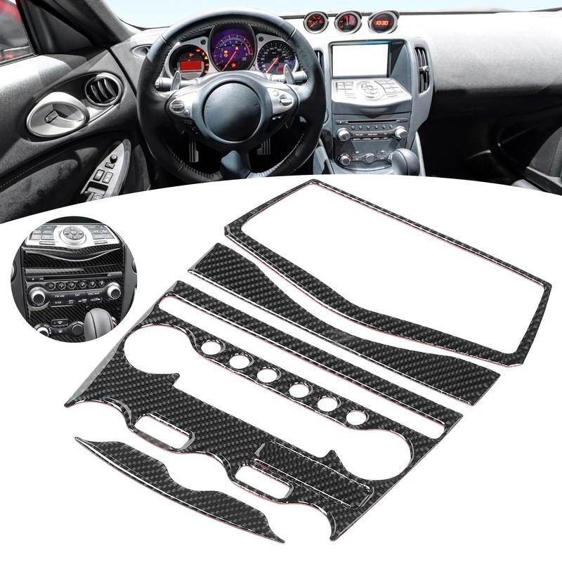Console AC CD Panel Cover Carbon Fiber Conditioner Switch Decorative