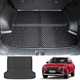 JTYZSM Rear Cargo Mat for 2022-2025 Hyundai Tucson (Fit with Optional Bose Premium Audio System Only) All Weather Trunk Mat Cargo Liner for Hyundai Tucson Black(Not fit PHEV or N Line)