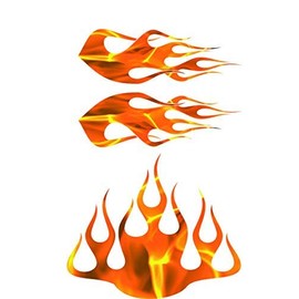 Wild Dingos LLC ST2 - Multi-Color Flame Decal Kit Golf Cart, UTV, RC, ATV, ROXOR, Tank, Motorcycle (B - Large, G32-02 LT Orange)