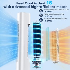 MYICY Evaporative Air Cooler, 35" Windowless Air Conditioner Portable w/3 Speeds, 25ft Remote, Smart Timer & Water Tank, Portable Air Conditioners No Windows Needed, 90°Oscillating AC Unit for Room